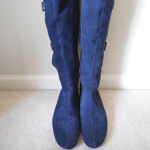 Aerosoles "Sarasota" Dark Blue Suede Boots - Picture 3 of 5